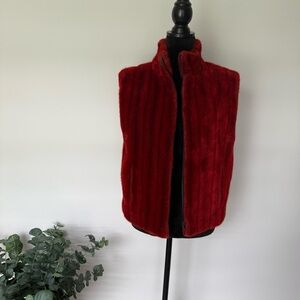 Oleg Cassini Faux Fur Vest Small